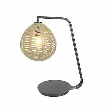 Abajur Maruni Preto Fosco - Corda Areia