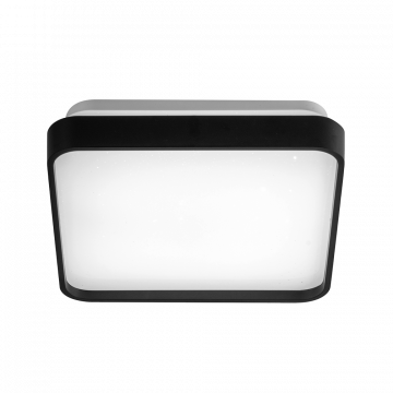 Plafon Round LED Quadrado 28cm Preto 18W Bivolt Temperatura Ajustável