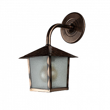 Arandela Colonial Nina Quadrada - Vidro Pontilhado - Cobre