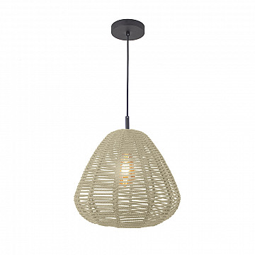 Pendente Maruni 35cm Preto Fosco - Corda Areia