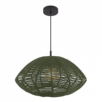 Pendente Maruni 50cm Preto Fosco - Corda Verde Musgo