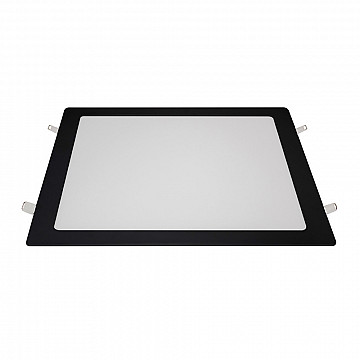 Painel LED Embutir Quadrado Alumínio 24W 6.500K - Preto