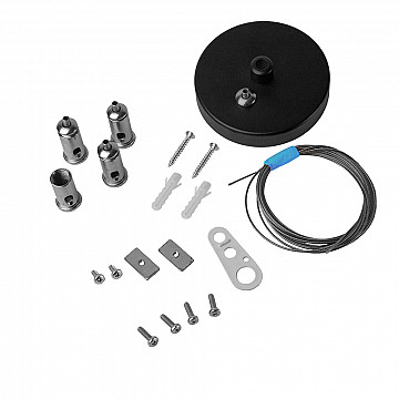 Kit Pendente c Canopla | Perfil Sob e Recuado 35x40 - Preto