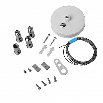 Kit Pendente c Canopla | Perfil Sob e Recuado 35x40 - Branco Fosco