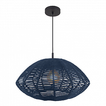 Pendente Maruni 50cm Preto Fosco - Corda Azul Marinho