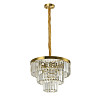 Lustre Cristal Apolo 200W Aço 400mm Bivolt - Dourado