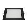 Painel LED Embutir Quadrado Alumínio 12W 3.000K - Preto