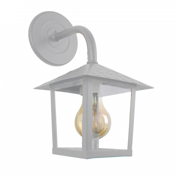 Arandela Colonial Nina Quadrada - Vidro Liso - Branco Brilhante