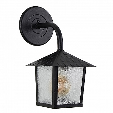 Arandela Colonial Nina Quadrada - Vidro Pontilhado - Preto