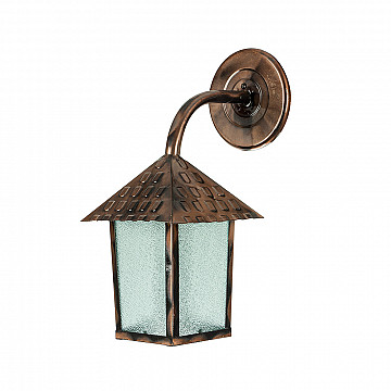 Arandela Colonial Quadrada Vidro Pontilhado - Cobre Liso