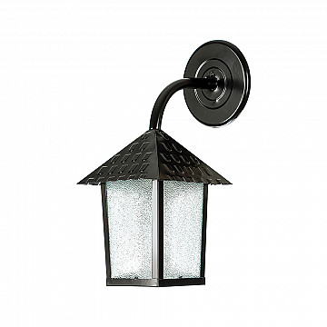 Arandela Colonial Quadrada Vidro Pontilhado - Preto