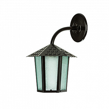 Arandela Colonial Sextavada Vidro Pontilhado - Preto