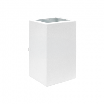 Arandela Quadro Dupla Alumínio 2 Fachos Lente Vidro - Branco Fosco