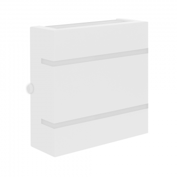 Arandela Quadro Slim Alumínio 2 Fachos 2 Aletas Lente Vidro - Branco Fosco