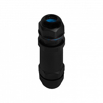 Conector Impermeável Reto IP68  Bivolt - Preto