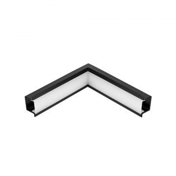 Emenda Perfil Embutir 25x14mm Teto-Parede - Preto