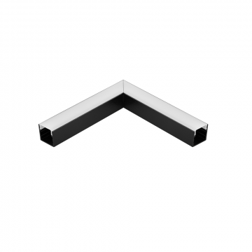 Emenda Perfil Sobrepor 17x16mm Teto-Teto - Preto