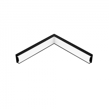 Emenda Perfil Sobrepor 17x7mm Teto-Parede - Preto