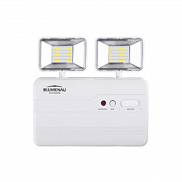 Luminária de Emergência LED 2.200LM 10W 2 Faróis 6.500K - Branco