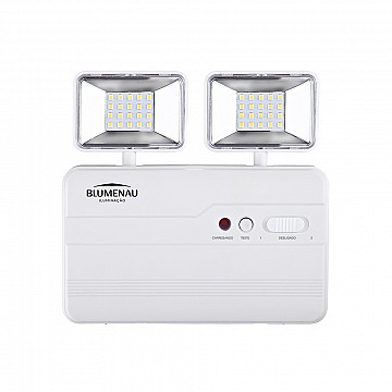 Luminária de Emergência LED 1.200 LM 5W 2 Faróis 6.500K - Branco