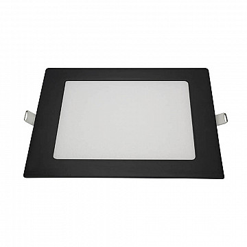 Painel LED Embutir Quadrado Alumínio 12W 4.100K - Preto