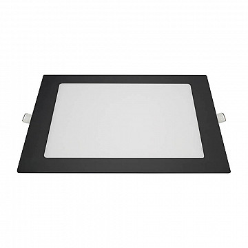 Painel LED Embutir Quadrado Alumínio 18W 3.000K - Preto