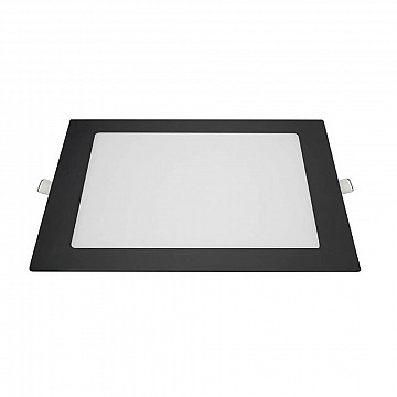 Painel LED Embutir Quadrado Alumínio 18W 6.500K - Preto