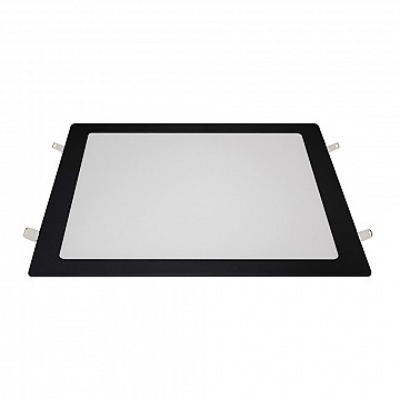 Painel LED Embutir Quadrado Alumínio 24W 3.000K - Preto