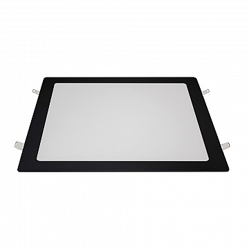 Painel LED Embutir Quadrado Alumínio 24W 4.100K - Preto