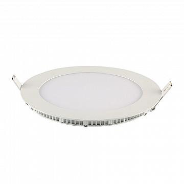 Painel LED TECH Slim Redondo Embutir 12W 3.000K - Branco