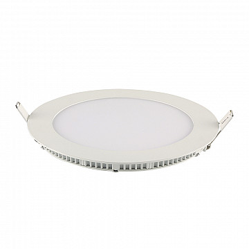 Painel LED TECH Slim Redondo Embutir 18W 3.000K - Branco