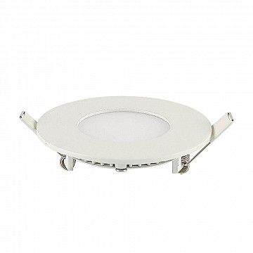 Painel LED TECH Slim Redondo Embutir 6W 3.000K - Branco