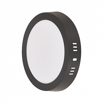 Painel LED Play Sobrepor Redondo 12W Bivolt 6.500K - Preto