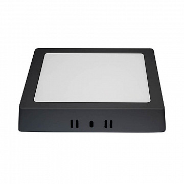 Painel LED Sobrepor Quadrado Alumínio 12W 6.500K - Preto