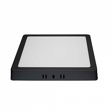 Painel LED Sobrepor Quadrado Alumínio 18W 3.000K - Preto