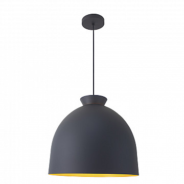 Pendente Blum Alumínio - Preto Liso e Interno Dourado