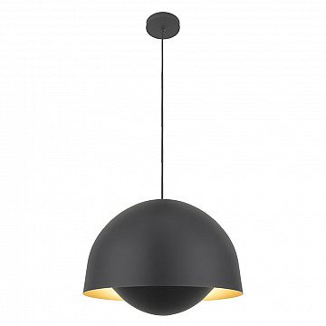 Pendente Ergo Alumínio - Preto Liso e Interno Dourado