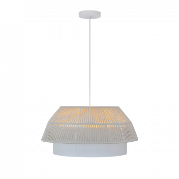 Pendente Gaia 50cm - Branco Fio Macramê Cru