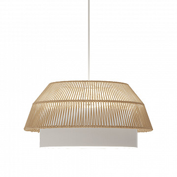 Pendente Gaia 50cm - Branco Fio Macramê Cru