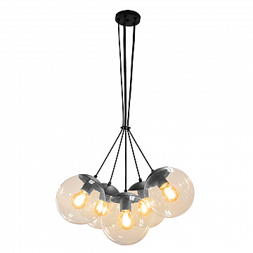 Pendente Globb 5 Globos - Vidro Âmbar