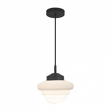 Pendente Helena Vidro Leitoso - Preto Liso