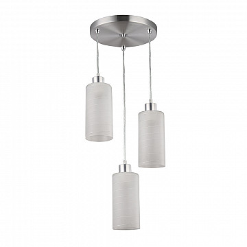 Pendente Jasmim Triplo Vidro Jateado - Branco