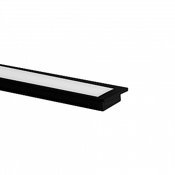 Perfil Embutir Alumínio 24x7mm Com Mola 2m - Preto