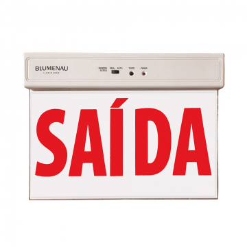 Placa de Saída LED Luz de Emergência Face Dupla 1W - Vermelha