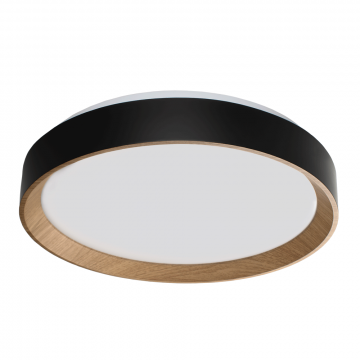 Plafon LED Arbos Redondo 480mm 48W Bivolt TCC Ajustável - Preto