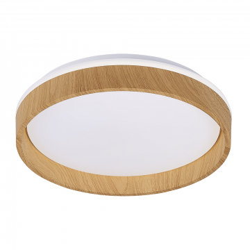 Plafon LED Duetto Redondo 390mm 30W Bivolt TCC Ajustável - Amadeirado