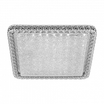 Plafon LED Shine Quadrado 18W Pontilhado Temperatura Ajustável - Translúcido