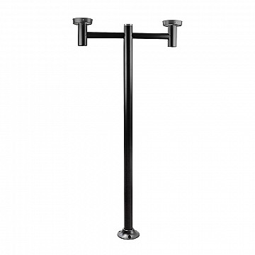 Poste Tropical Duplo 1,80m Sem Globo - Preto Fosco