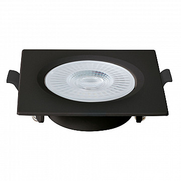 Spot Embutir Quadrado ABS+PC 6W Bivolt LED 3.000K - Preto
